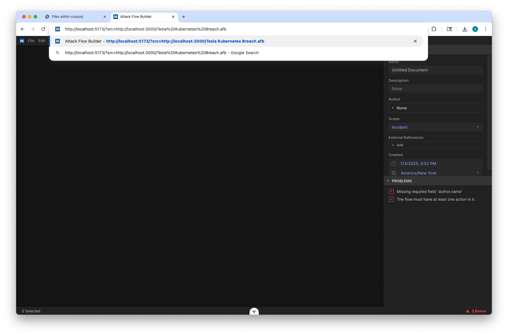 Edit the Attack Flow Builder URL